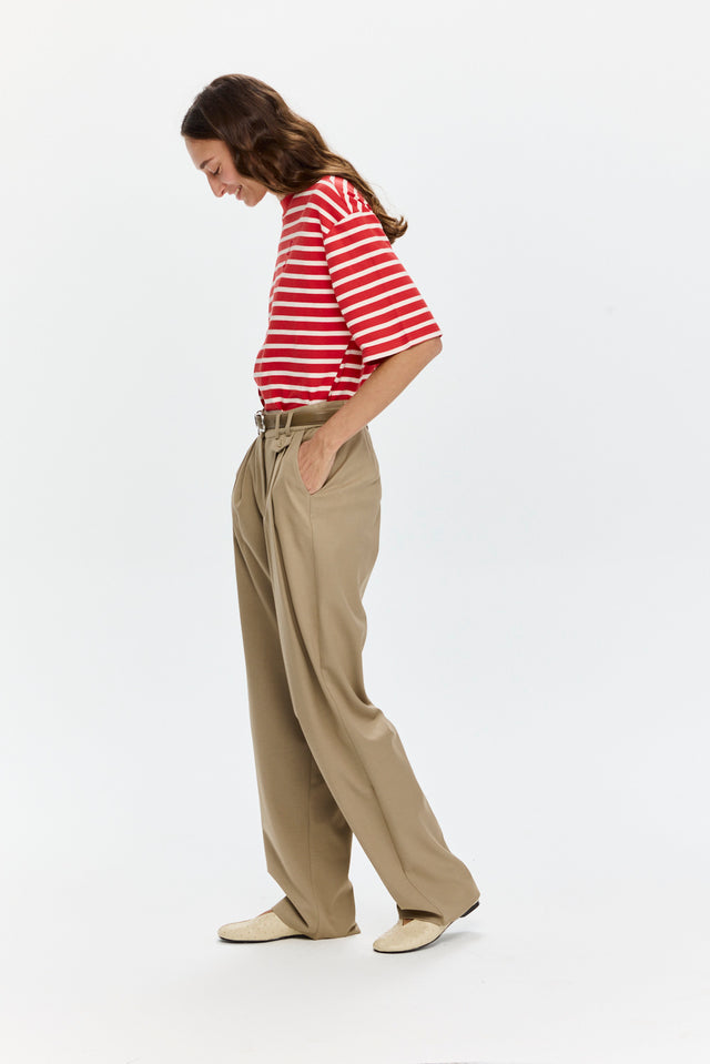 Oversized Sigma T Stripes Red