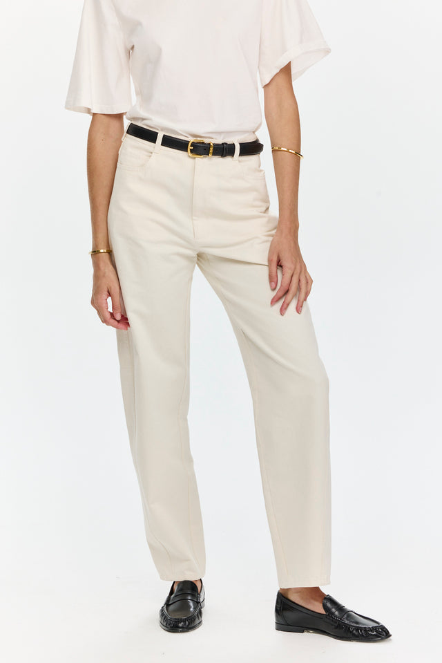 Barrel Leg Pants White