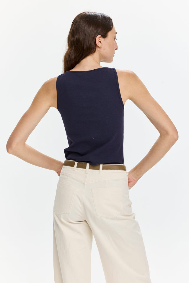 Vera Rib Tank Top Blue