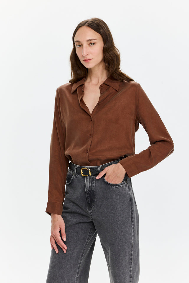 Cupro Blouse Brown