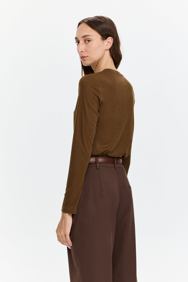 Mili Tencel Silk Top Brown