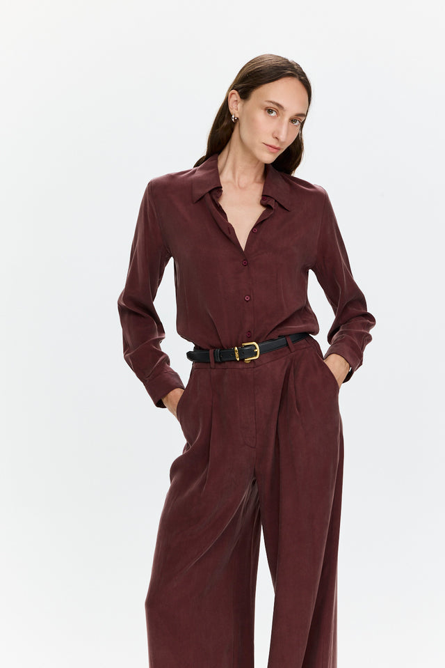 Cupro Blouse Bordeaux