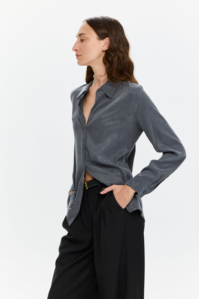 Cupro Blouse Grey