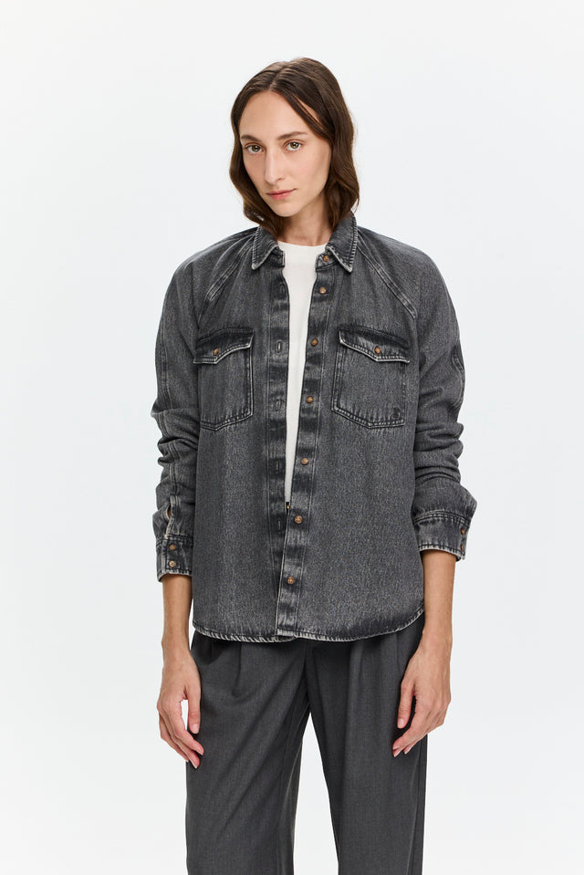 Denim Shirt Washed Grey
