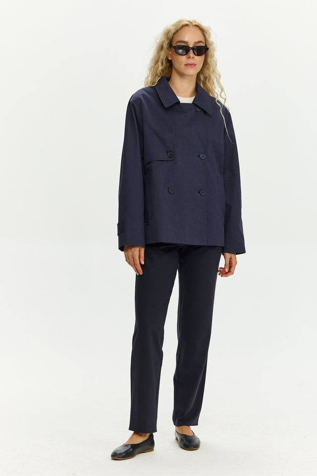 Colette Trench Indigo Blue