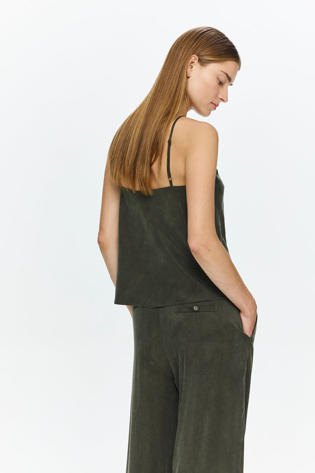 Abby Cupro Top Olive