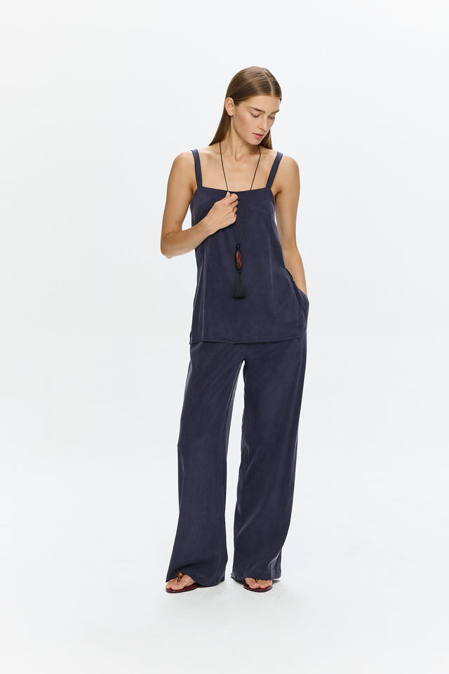 Alex Cupro Pants Navy