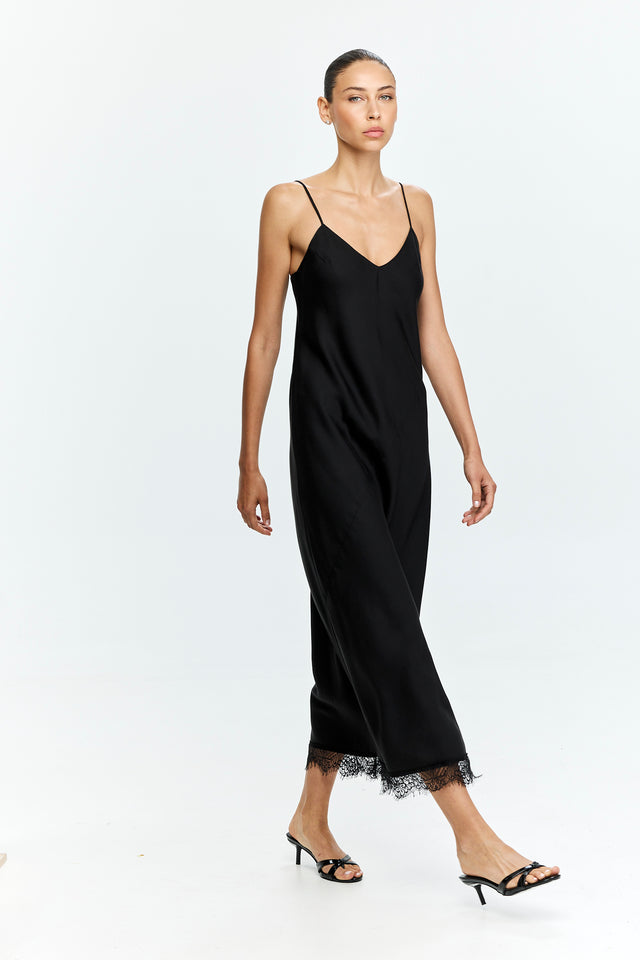 Pre-order: Lace Slip Dress Black