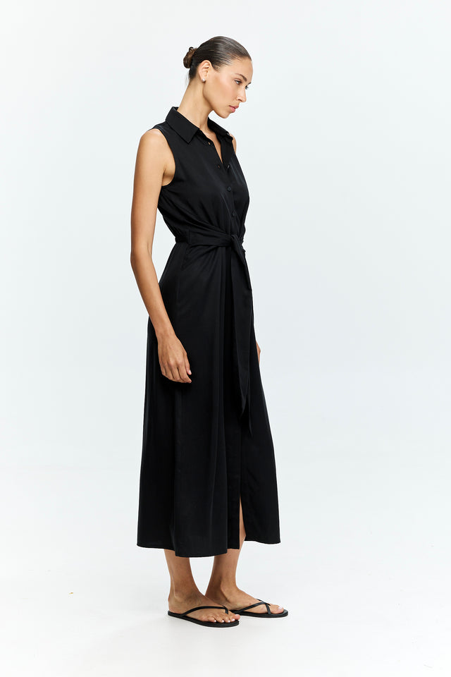 Sean Tie Dress Black