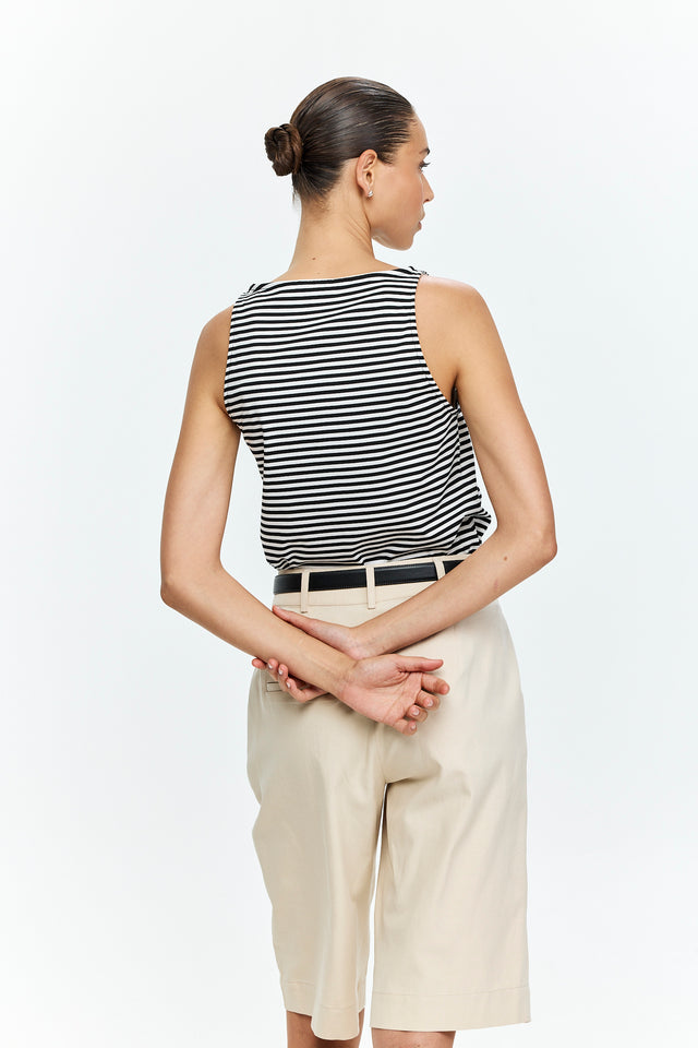 Boat neck Stripes Black