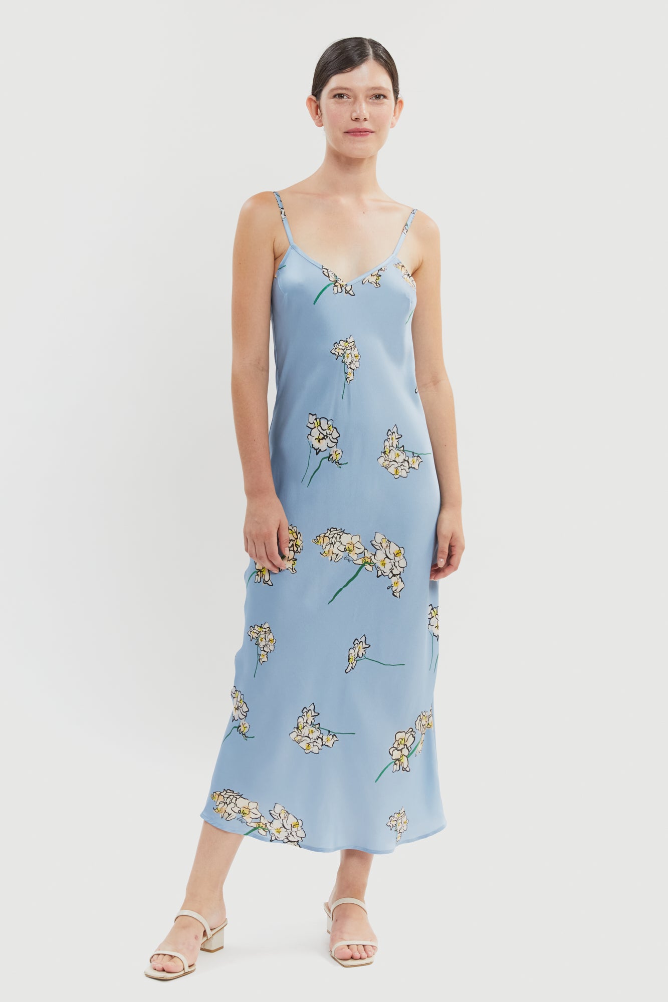 Blue floral slip outlet dress