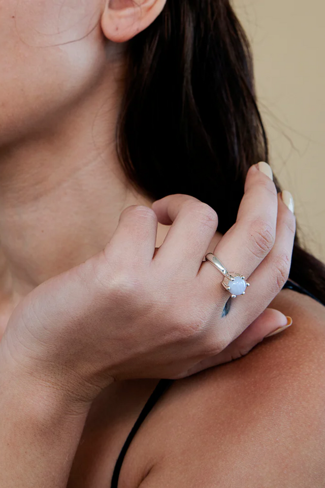 BLUE LACE AGATE HEIRLOOM RING