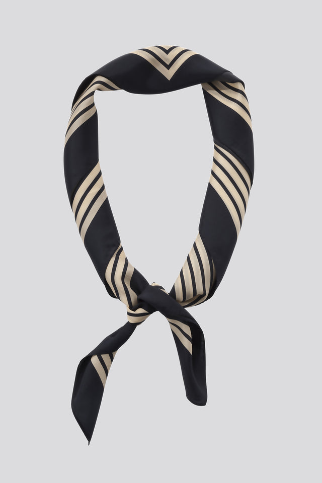 Stripes Large Black Scarf