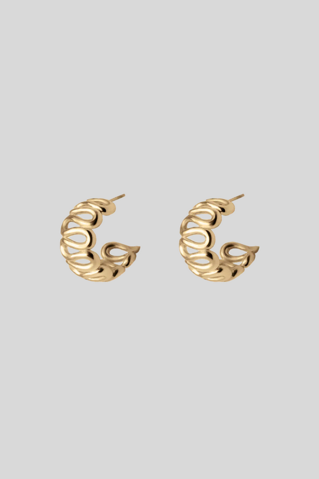 Gold Swirl Hoops