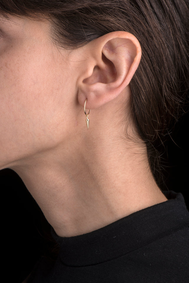 Gold Pendulum Mini-Hoop Earring