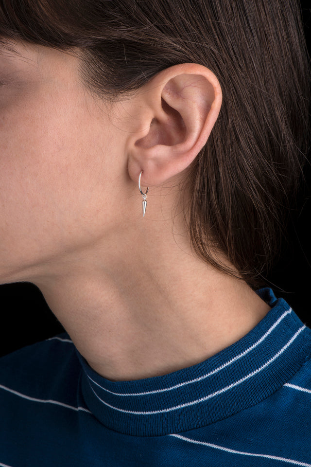 Silver Pendulum Mini-Hoop Earring