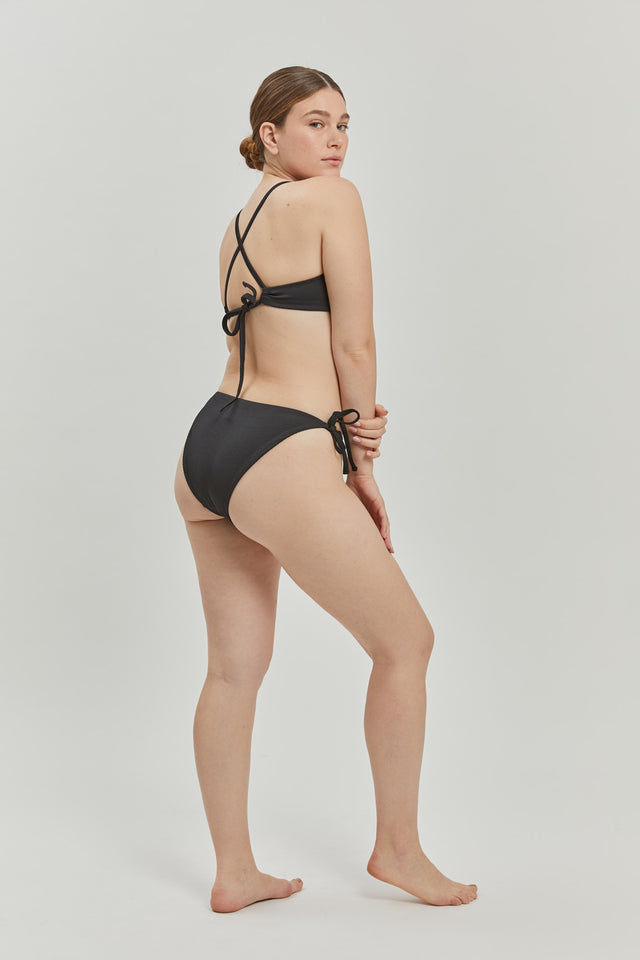 Black ribbed Lucy Bikini bottom