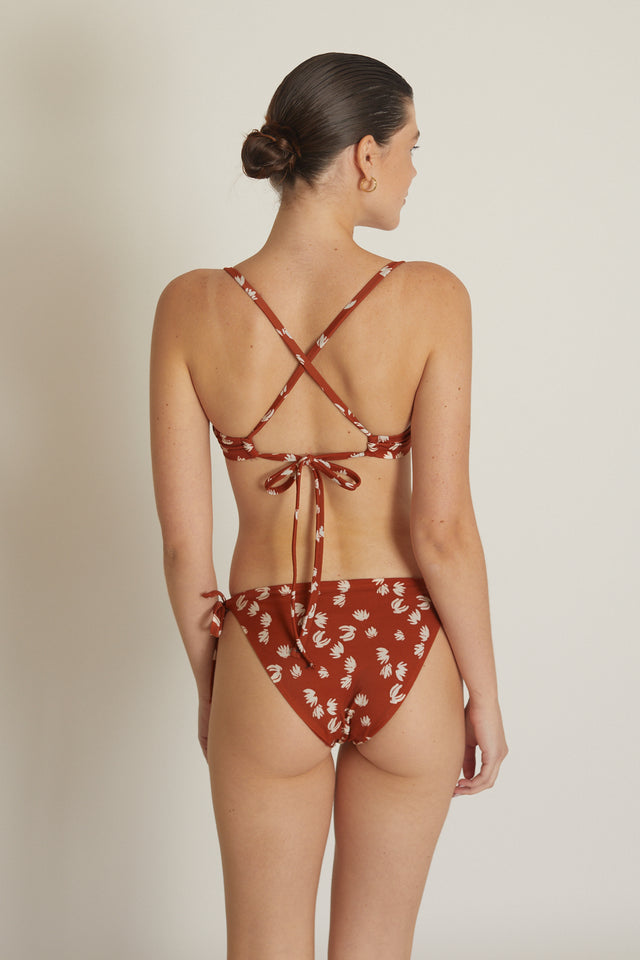 Brown print Lucy Bikini bottom