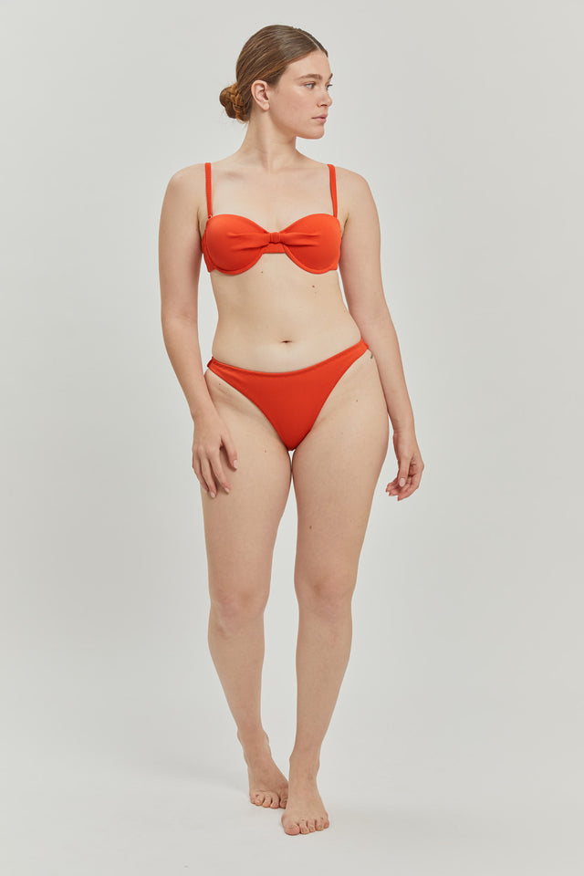 Orange ribbed Olive Bikini bottom