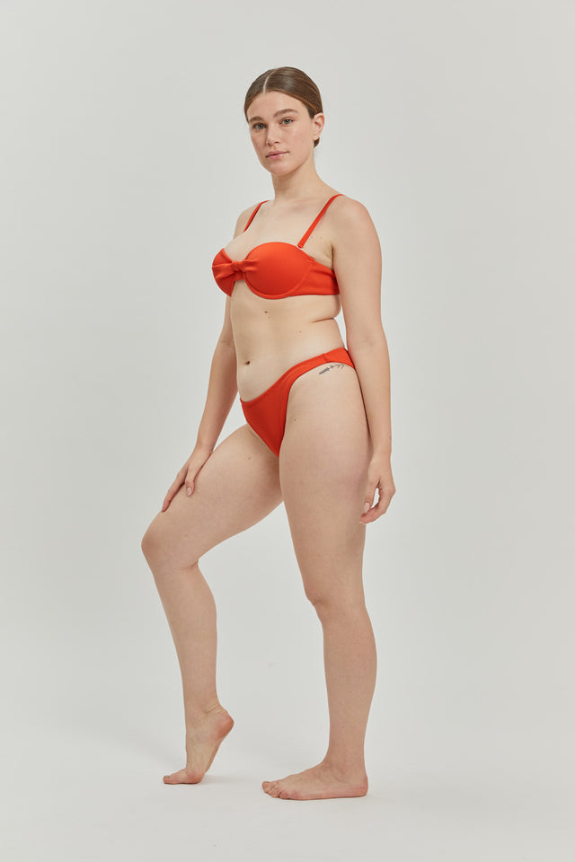 Orange ribbed Olive Bikini bottom