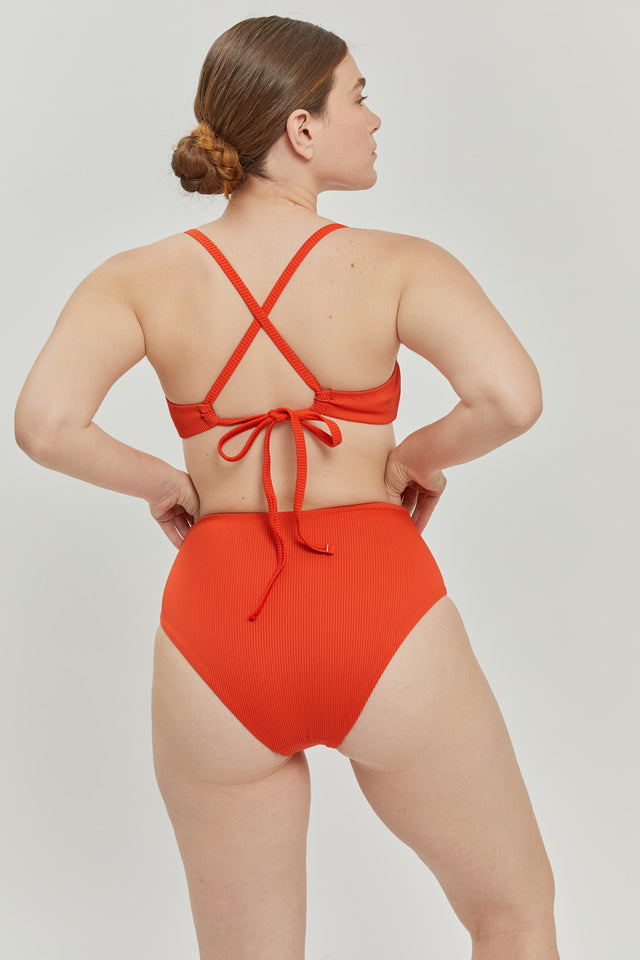 Orange ribbed Karly Bikini bottom