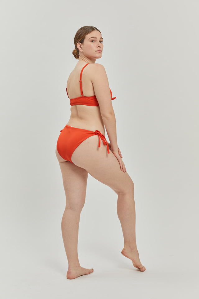 Orange ribbed Lucy Bikini bottom