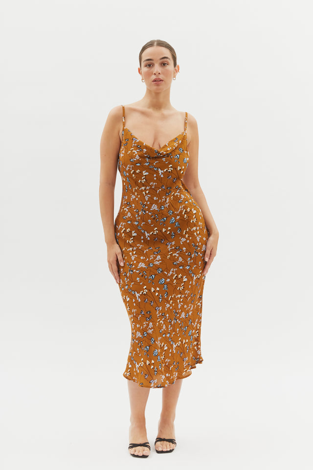 Margot Dress Caramel Floral