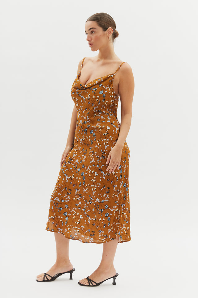 Margot Dress Caramel Floral