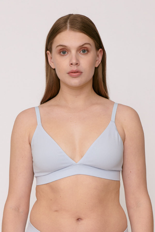Triangle Bra - Light Blue Organic Cotton