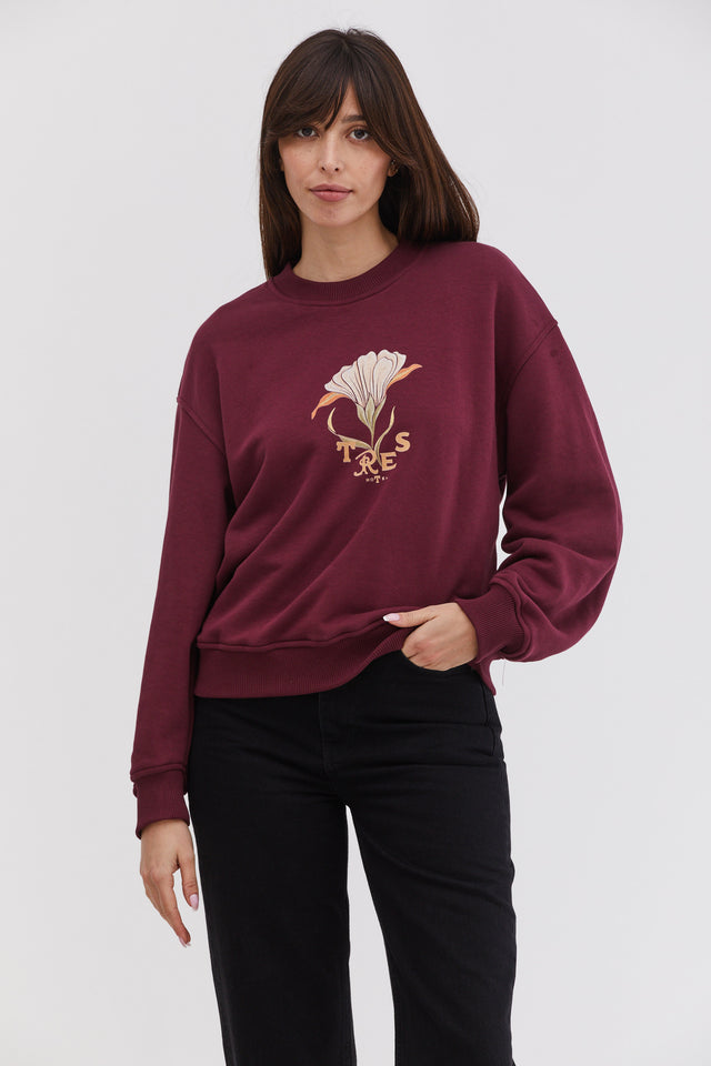 TRES classic sweatshirt Bordeaux