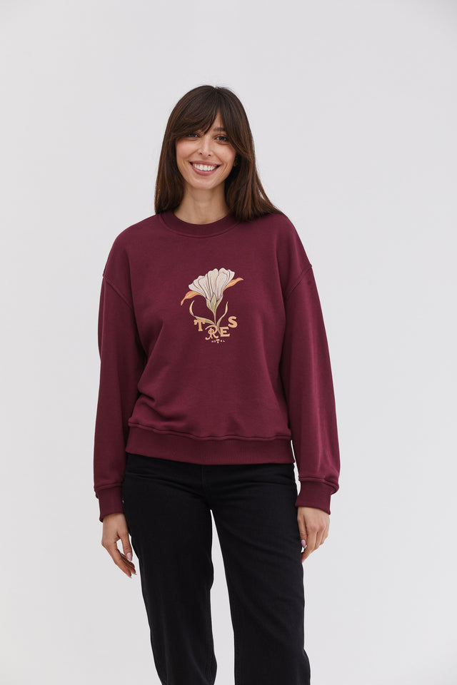 TRES classic sweatshirt Bordeaux
