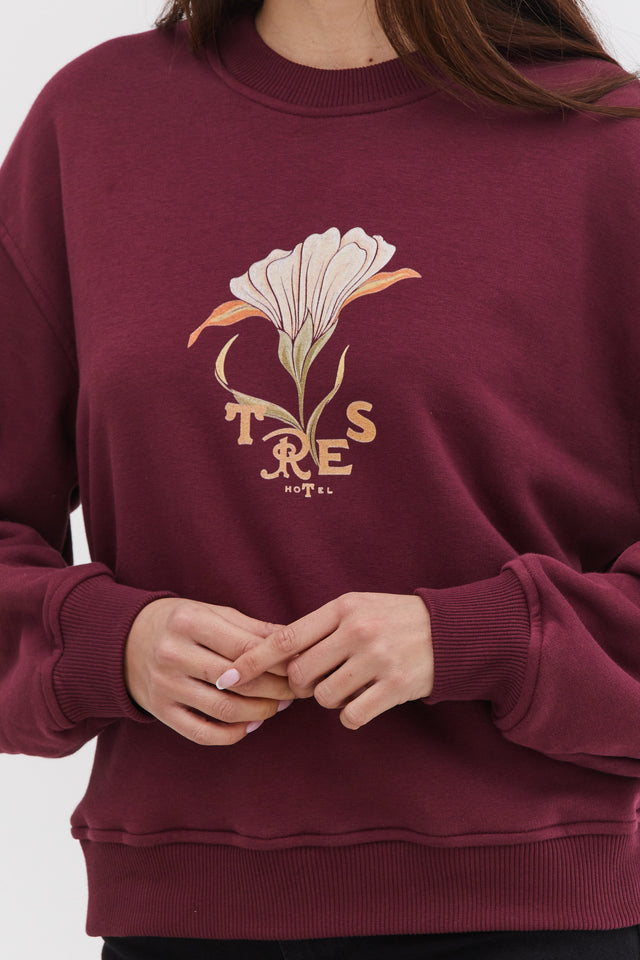 TRES classic sweatshirt Bordeaux
