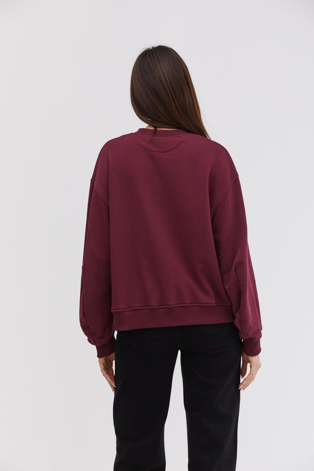TRES classic sweatshirt Bordeaux