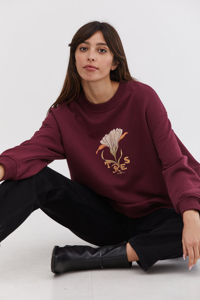 TRES classic sweatshirt Bordeaux