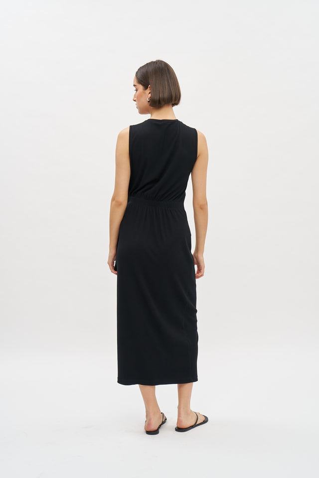 Sophie Rib Dress Black