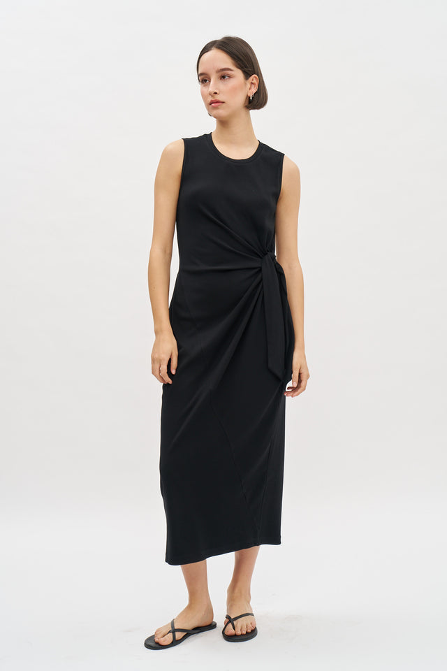 Sophie Rib Dress Black