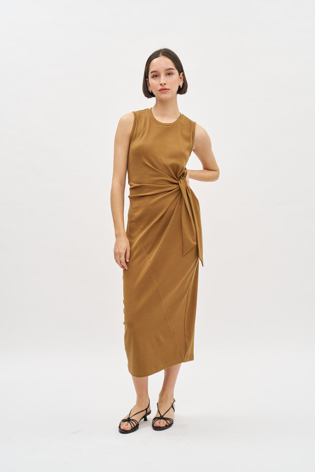 Sophie Rib Dress Camel