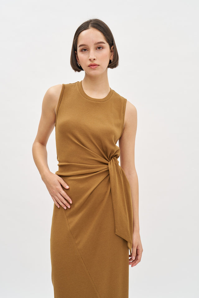 Sophie Rib Dress Camel