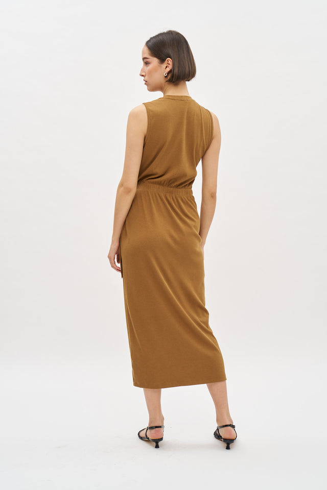 Sophie Rib Dress Camel