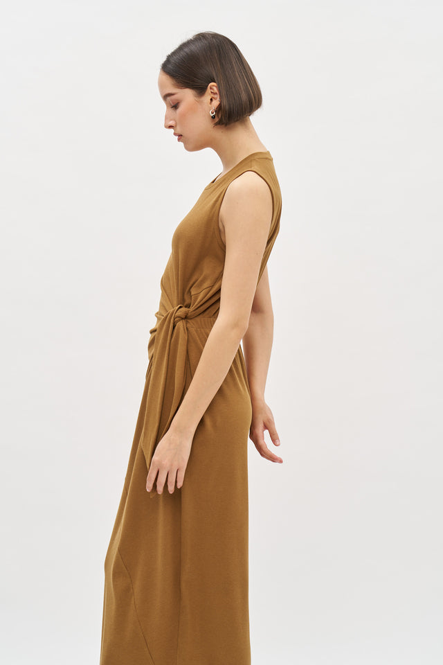 Sophie Rib Dress Camel