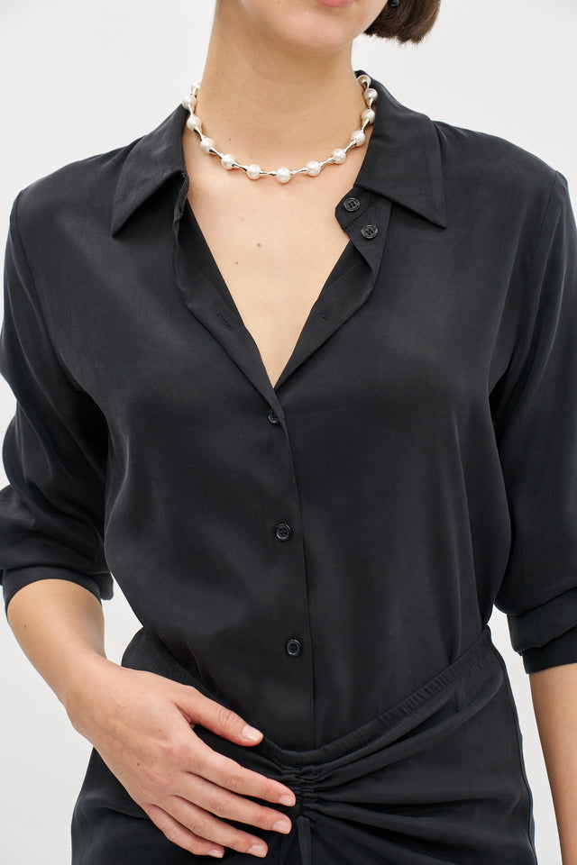 Cupro Blouse Black