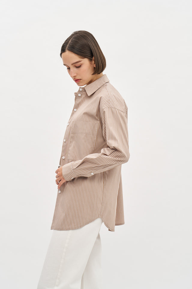 Andy Blouse Brown Stripes