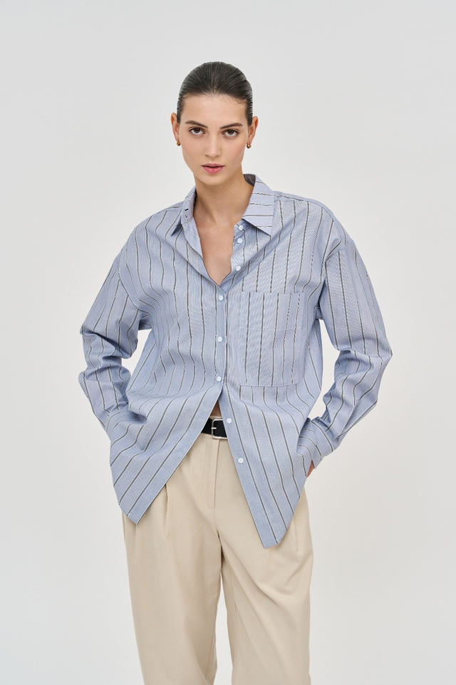 Andy Blouse Blue Stripes