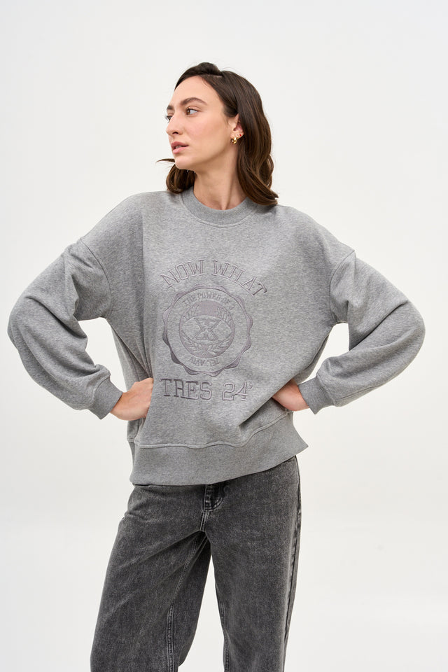 Now What Sweatshirt Melange Grey