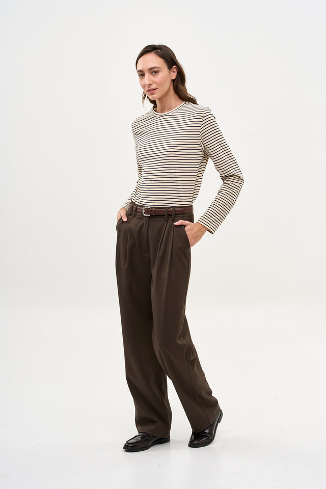 Noah Tailored Pants Dusty Brown