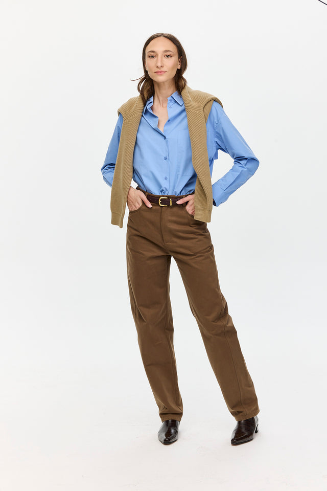 Barrel Leg Pants Light Brown