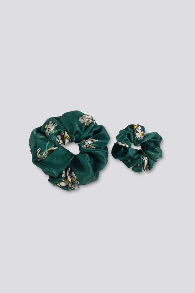 Green Orchid Silk Scrunchie