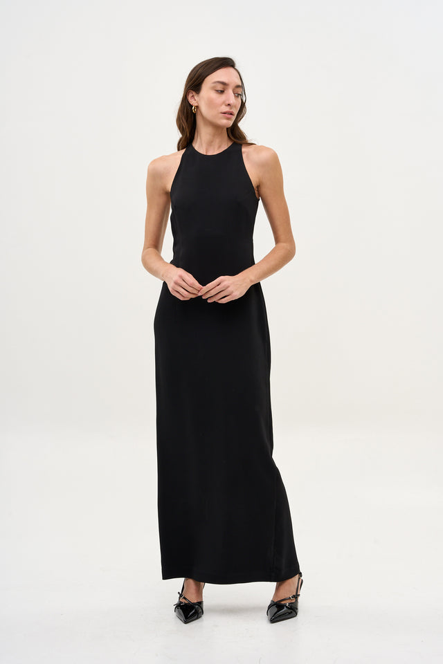 Nicki Maxi Dress Crepe Black