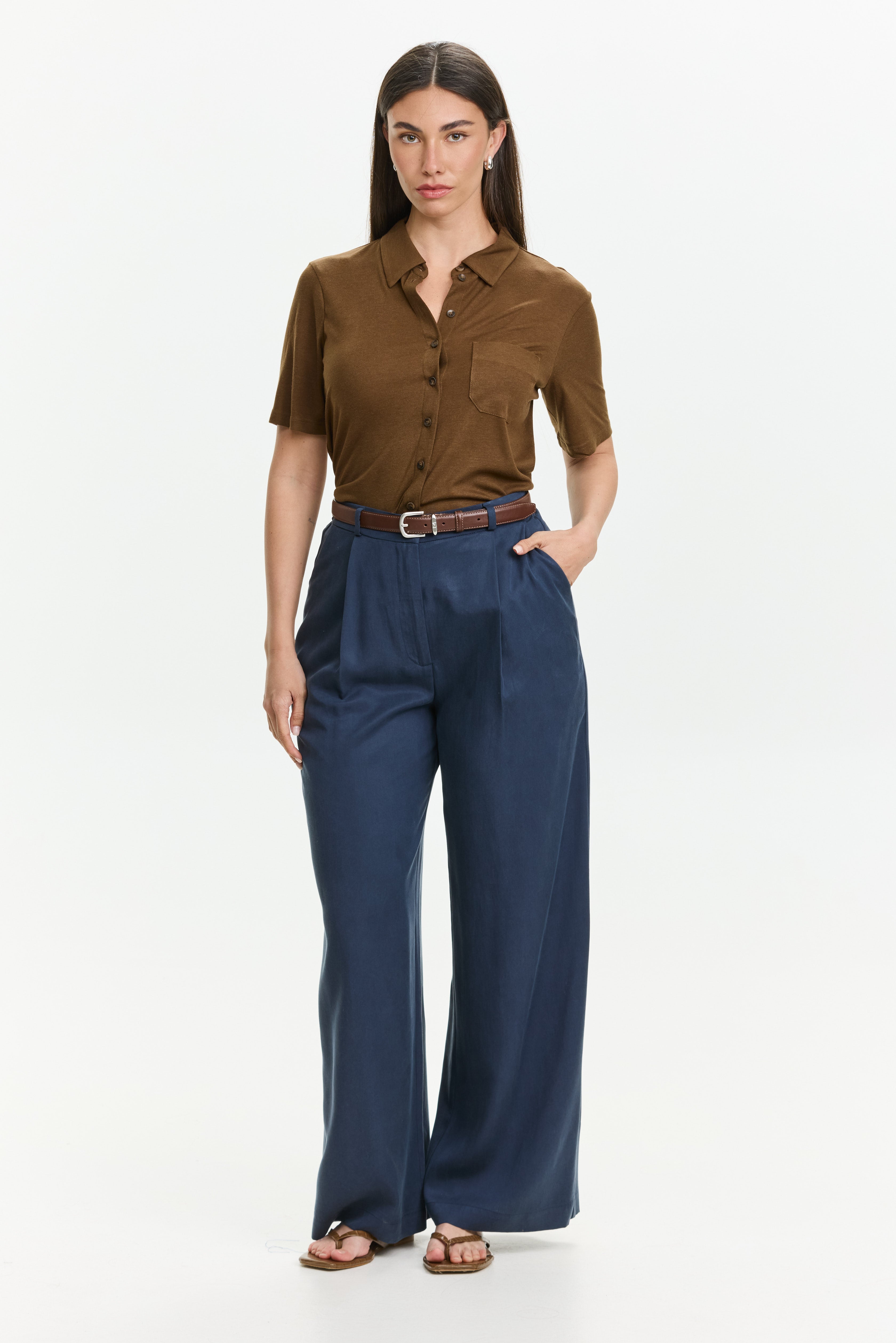 Oliver Tencel Pants Navy – TRES