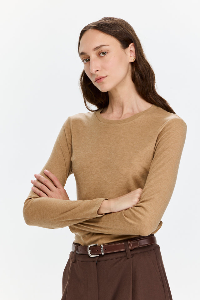 Mili Tencel Silk Top Light Brown